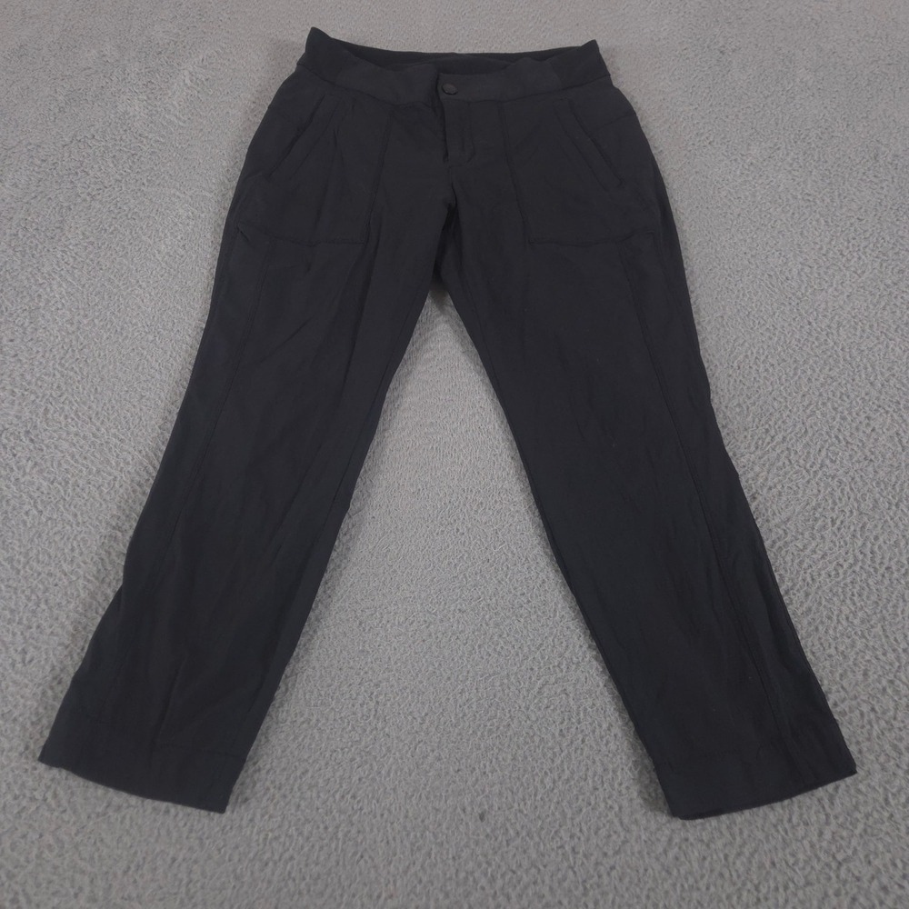 Athleta Pants Women 6 Black Trekkie Cropped Recycled Nylon Stretch Hiking Travel